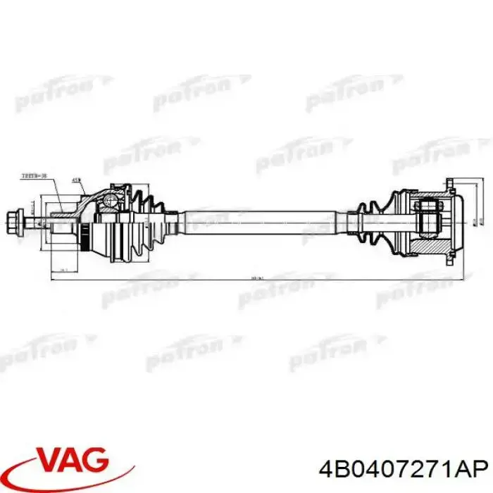 Compre 4B0407271AP VAG Semieixo (acionador) dianteiro esquerdo