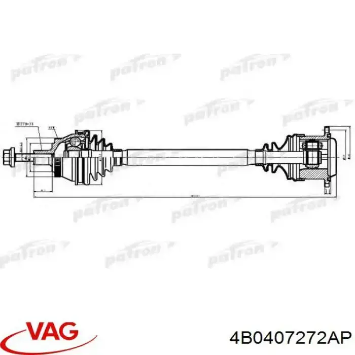 Semieixo (acionador) dianteiro direito VAG 4B0407272AP preço, a partir de 95,51 USD