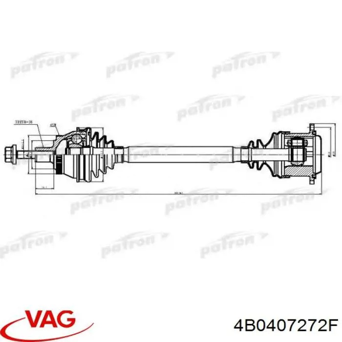 Compre 4B0407272F VAG Semieixo (acionador) dianteiro direito