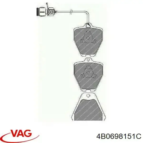 Compre 4B0698151C VAG Sapatas do freio dianteiras de disco