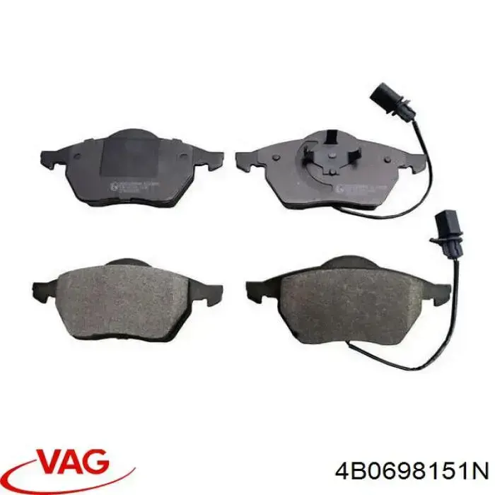 Compre 4B0698151N VAG Sapatas do freio dianteiras de disco