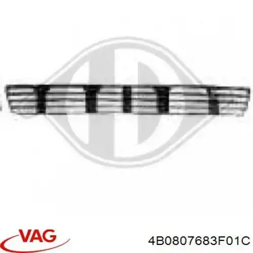 Compre 4B0807683F01C VAG Grelha central do pára-choque dianteiro