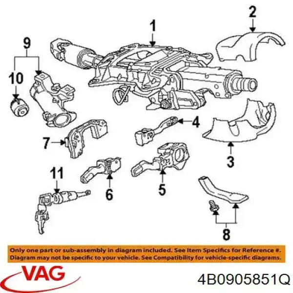 Fecho de ignição VAG 4B0905851Q preço, a partir de 40,70 USD