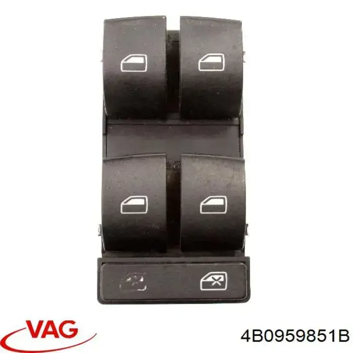 4B0959851B VAG Unidade de botões dianteira esquerda de controlo de elevador de vidro