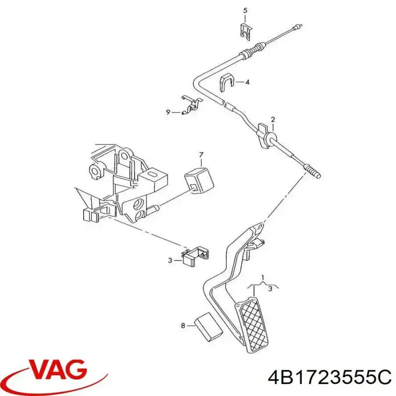 4B1723555C VAG Cabo/pedal de gás (de acelerador)