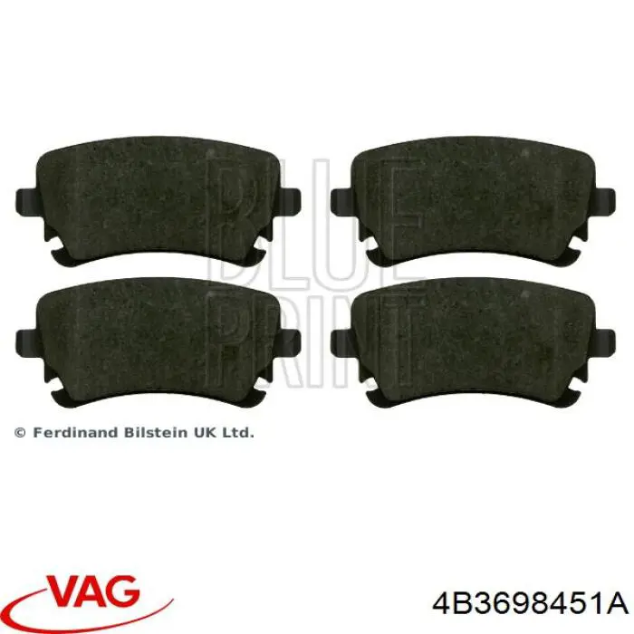 Sapatas do freio traseiras de disco VAG 4B3698451A preço, a partir de 53,92 USD