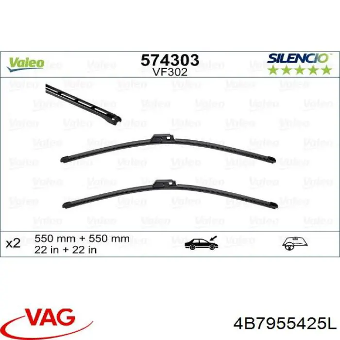 Limpa-pára-brisas do pára-brisas de condutor VAG 4B7955425L preço, a partir de 49,55 USD