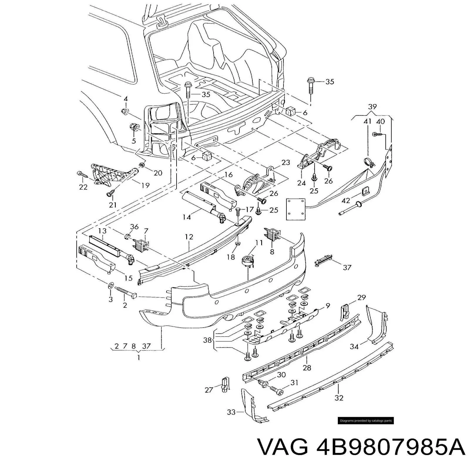 Consola do pára-choque dianteiro esquerdo VAG 4B9807985A preço, a partir de 3,09 USD