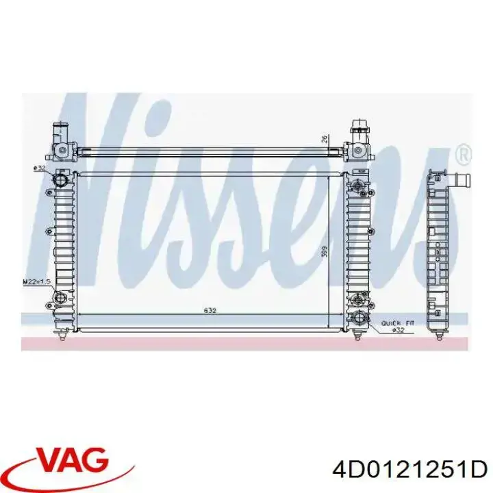 Radiador de esfriamento de motor VAG 4D0121251D preço, a partir de 280,30 USD