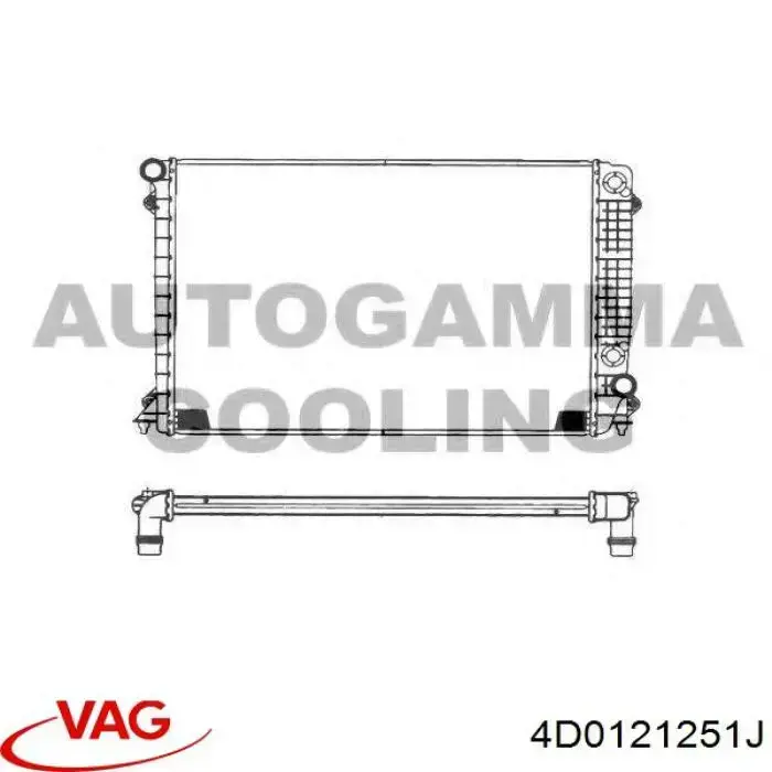 4D0121251J VAG Radiador de esfriamento de motor
