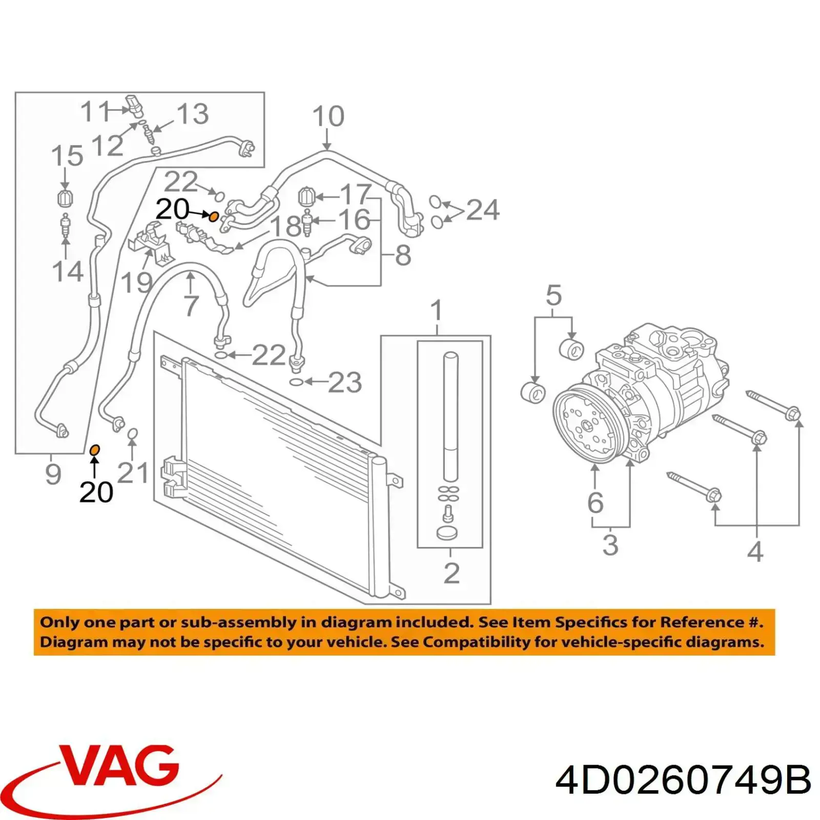 Vedante anular de mangueira do compressor de injeção VAG 4D0260749B preço, a partir de 2,00 USD