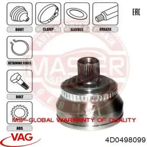 Compre 4D0498099 VAG Junta homocinética externa dianteira