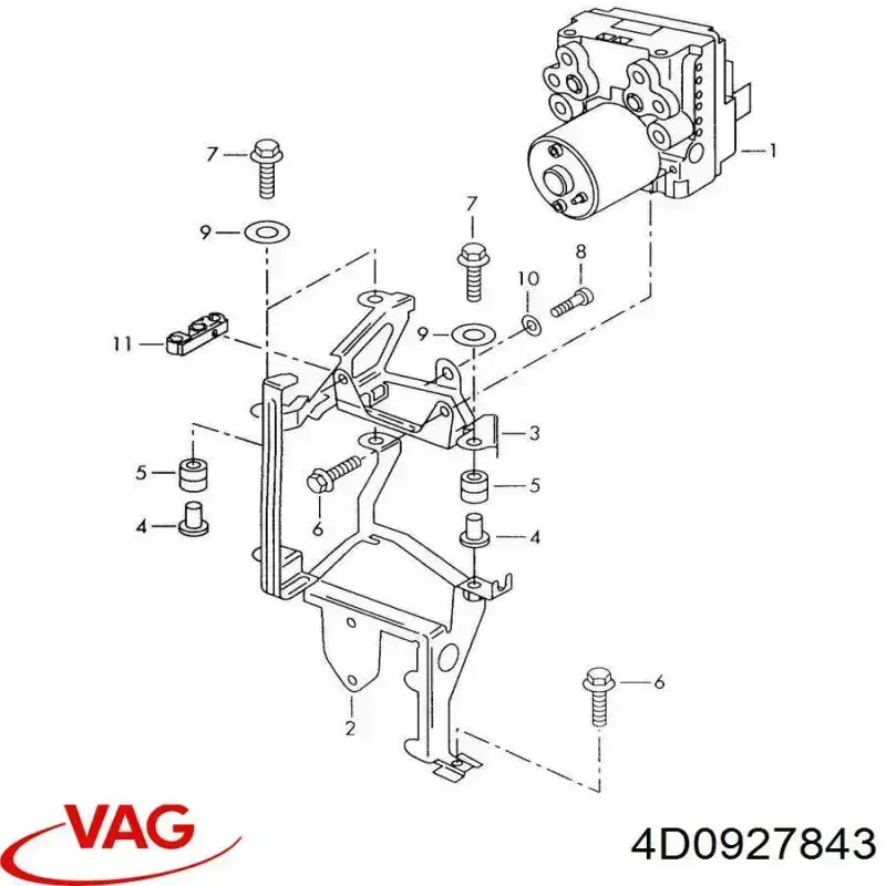 Unidade hidráulico de controlo ABS VAG 4D0927843 preço, a partir de 67,31 USD