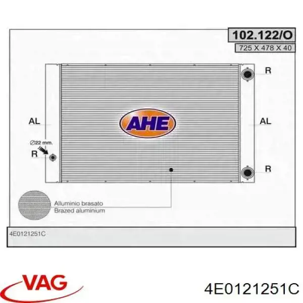 Compre 4E0121251C VAG Radiador de esfriamento de motor