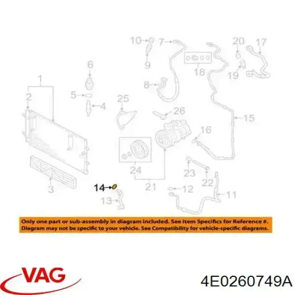 3D0260749A VAG Vedante anular de mangueira do compressor de injeção