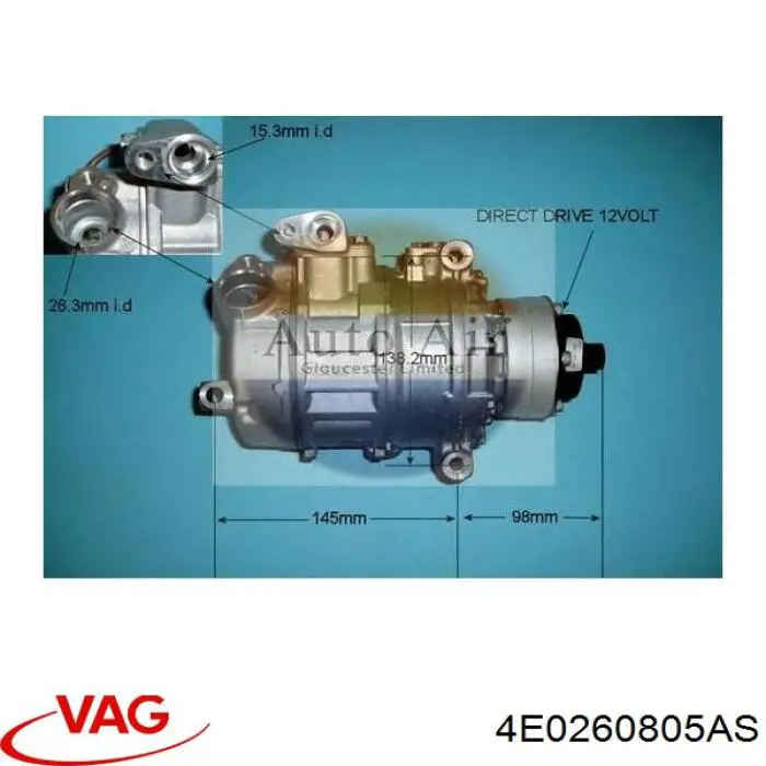 Compre 4E0260805AS VAG Compressor de aparelho de ar condicionado