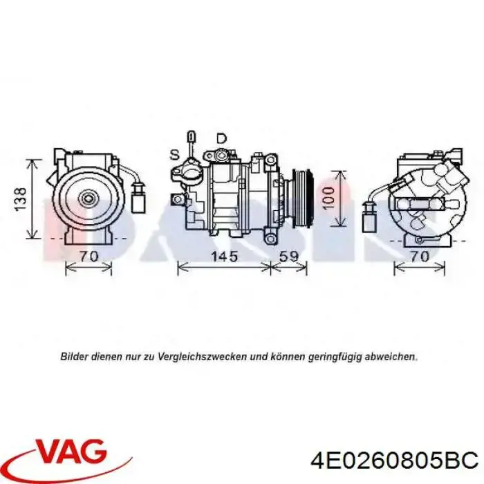 Compressor de aparelho de ar condicionado VAG 4E0260805BC preço, a partir de 480,59 USD