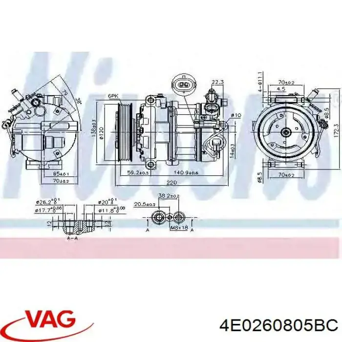 Compre 4E0260805BC VAG Compressor de aparelho de ar condicionado