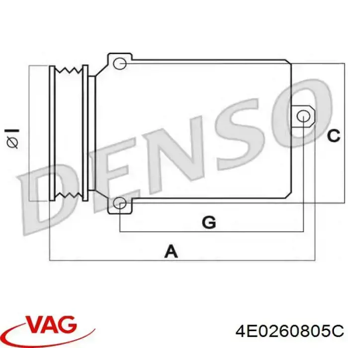 4E0260805C VAG Compressor de aparelho de ar condicionado