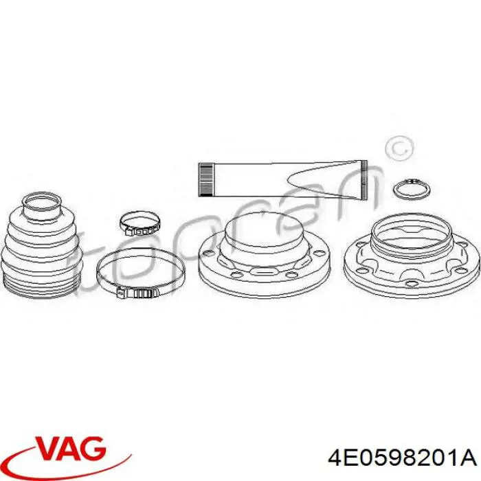 Compre 4E0598201A VAG Bota de proteção interna de junta homocinética do semieixo traseiro