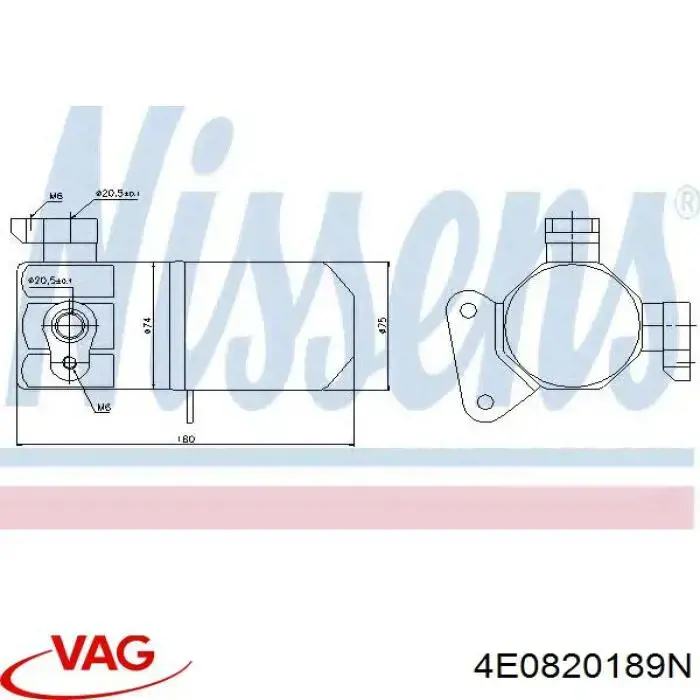 4E0820189N VAG Tanque de recepção do secador de aparelho de ar condicionado