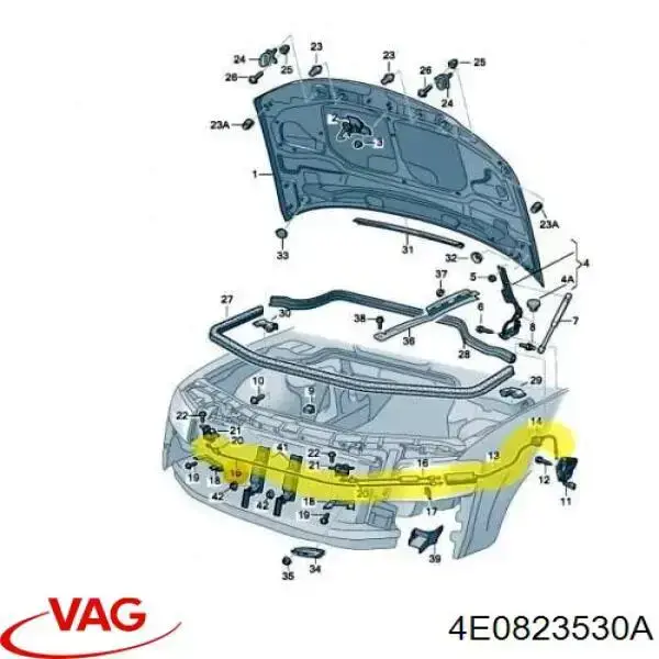 Compre 4E0823530A VAG Cabo dianteiro de abertura da capota