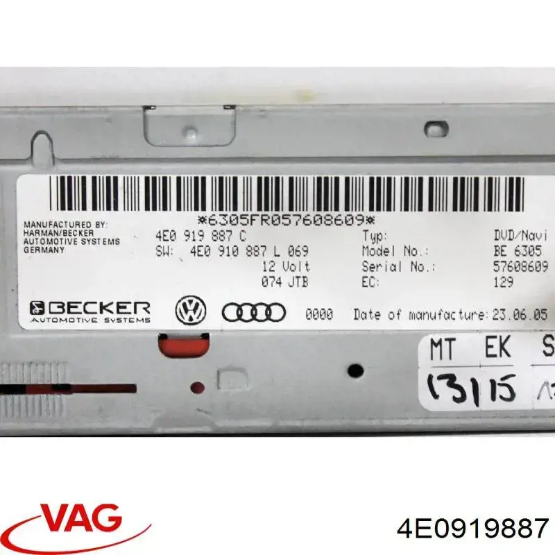 Unidade de controlo de navegação VAG 4E0919887 preço, a partir de 91,94 USD