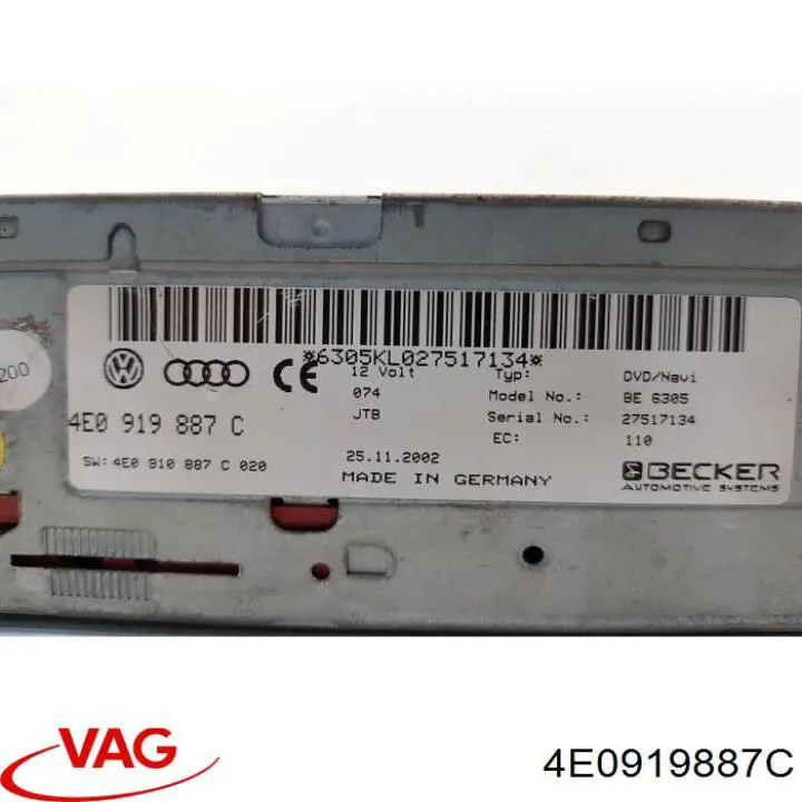 Unidade de controlo de navegação VAG 4E0919887C preço, a partir de 101,76 USD