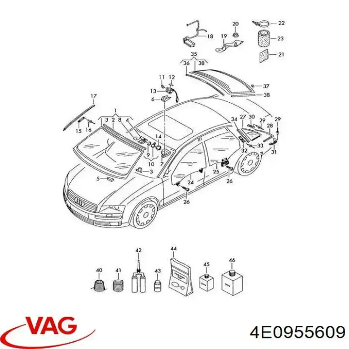 4E0955609 VAG Chapa de sensor de chuva