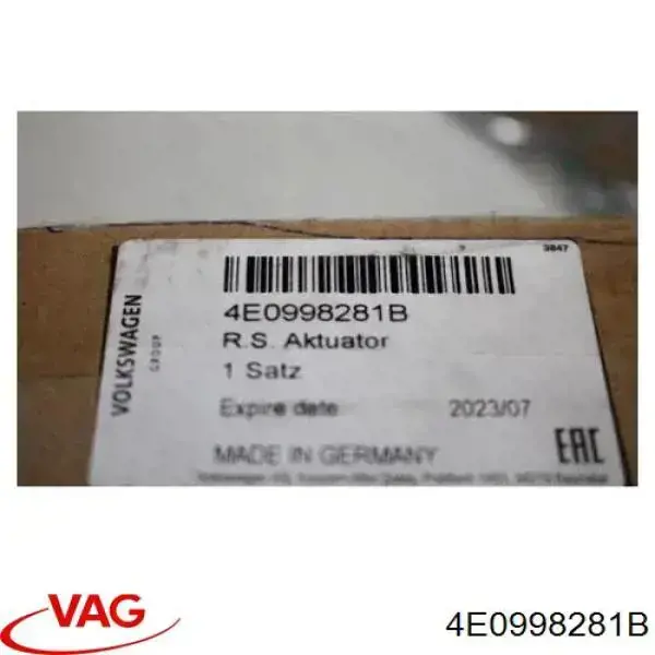 Compre 4E0998281B VAG Motor de acionamento do freio de suporte traseiro