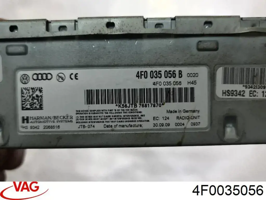 4F0035056 VAG Reforçador do som de sistema de áudio