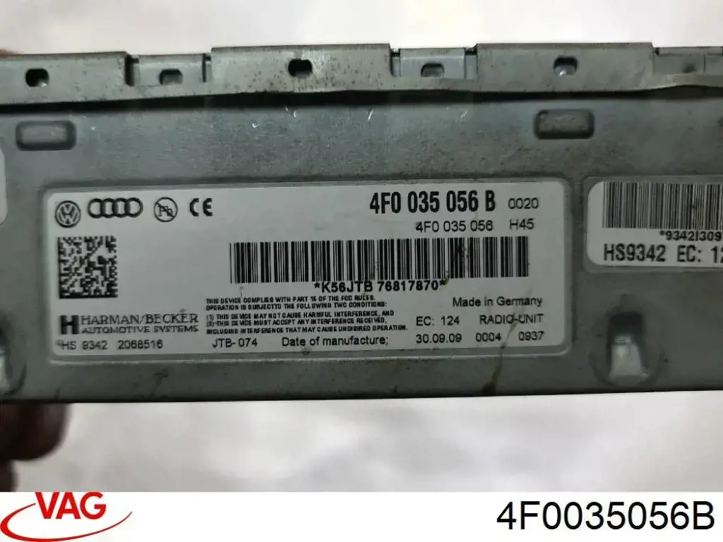 4F0035056B VAG Reforçador do som de sistema de áudio