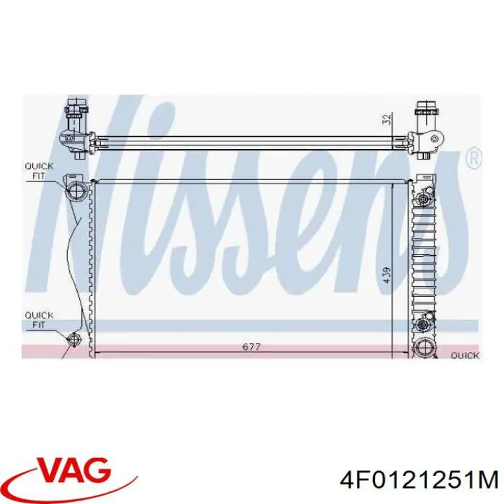 Compre 4F0121251M VAG Radiador de esfriamento de motor