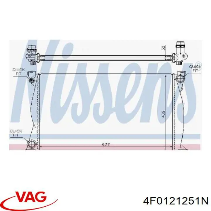Radiador de esfriamento de motor VAG 4F0121251N preço, a partir de 137,43 USD