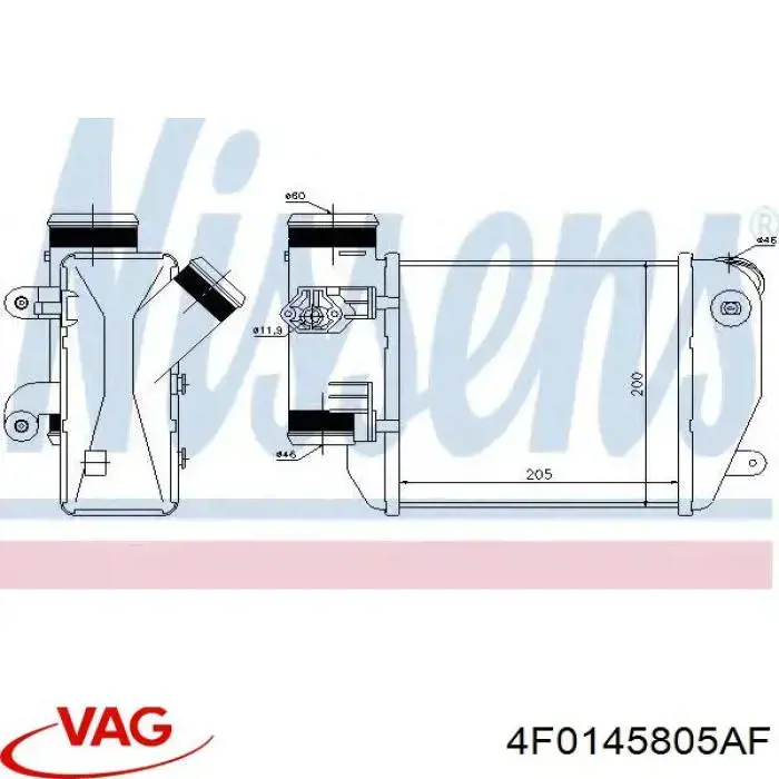 4F0145805AF VAG Radiador de intercooler