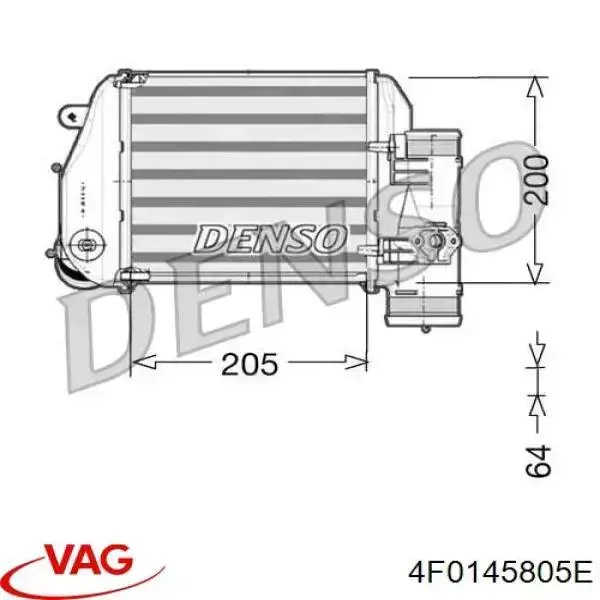 Compre 4F0145805E VAG Radiador de intercooler
