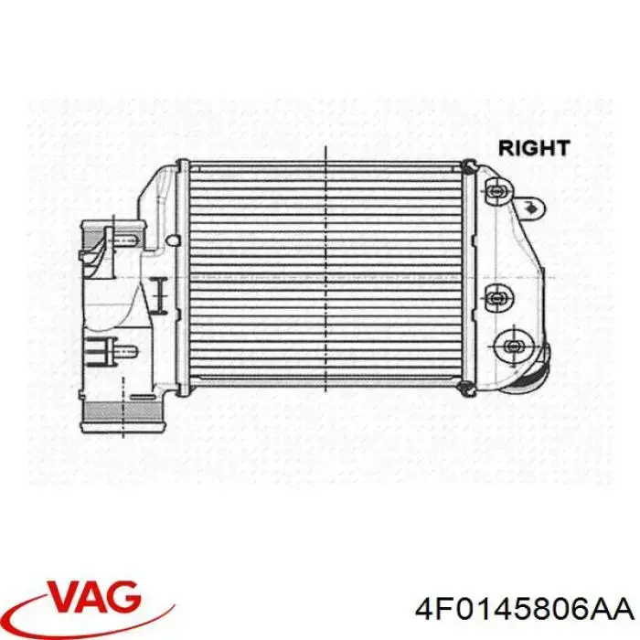 Radiador de intercooler VAG 4F0145806AA preço, a partir de 93,11 USD