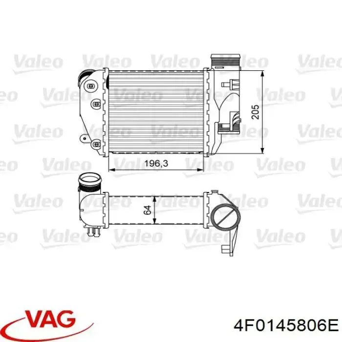 Compre 4F0145806E VAG Radiador de intercooler