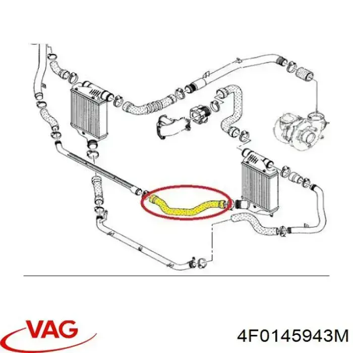 Compre 4F0145943M VAG Mangueira (cano derivado) de intercooler