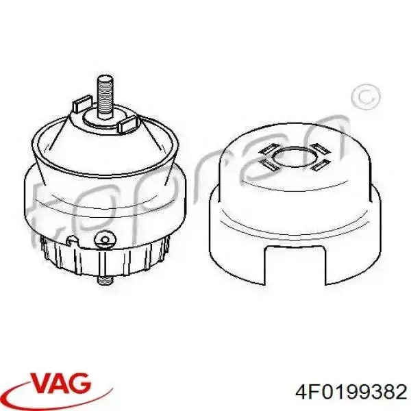 Coxim (suporte) direito de motor VAG 4F0199382 preço, a partir de 51,03 USD