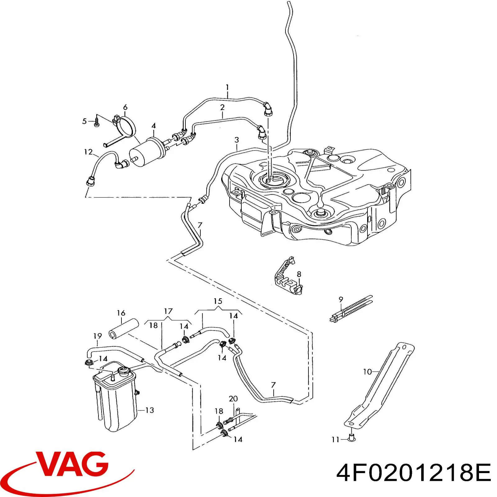  VAG 4F0201218E preço, a partir de 14,50 USD