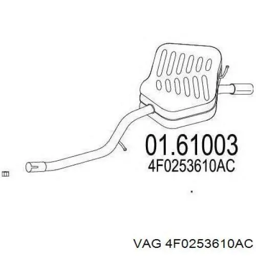 Silenciador, parte traseira VAG 4F0253610AC preço, a partir de 801,33 USD