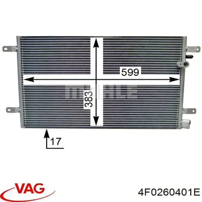 Radiador de aparelho de ar condicionado VAG 4F0260401E preço, a partir de 93,64 USD
