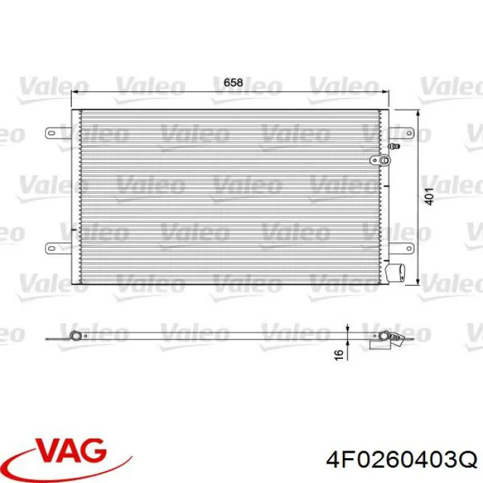 Compre 4F0260403Q VAG Radiador de aparelho de ar condicionado