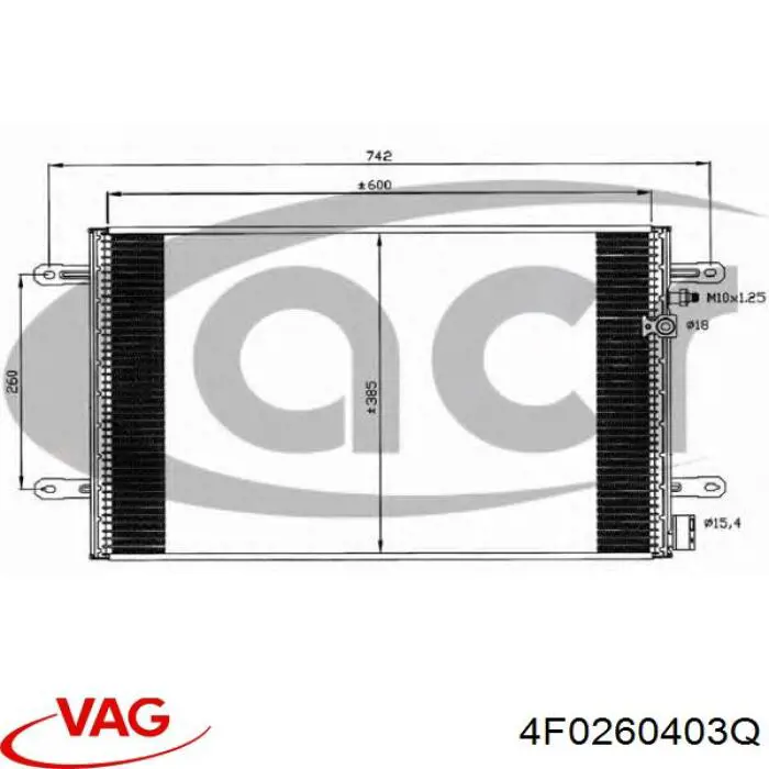 4F0260403Q VAG Radiador de aparelho de ar condicionado