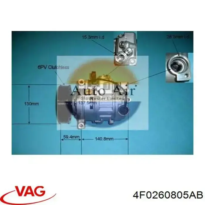 Compre 4F0260805AB VAG Compressor de aparelho de ar condicionado