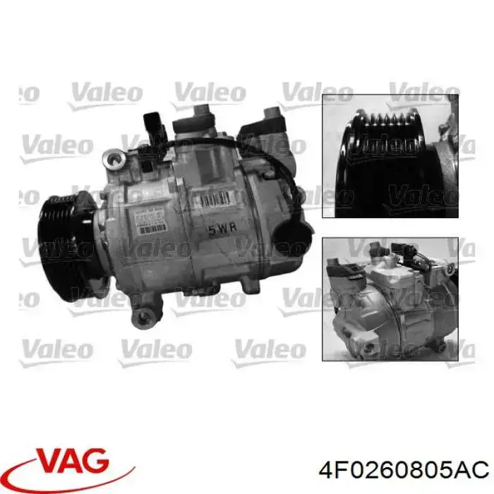 4F0260805AC VAG Compressor de aparelho de ar condicionado
