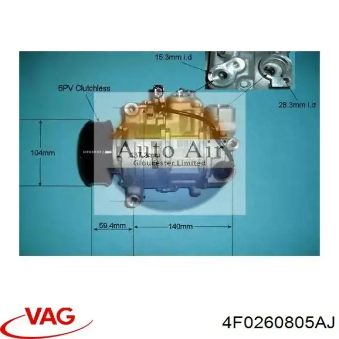 Compressor de aparelho de ar condicionado VAG 4F0260805AJ preço, a partir de 468,11 USD
