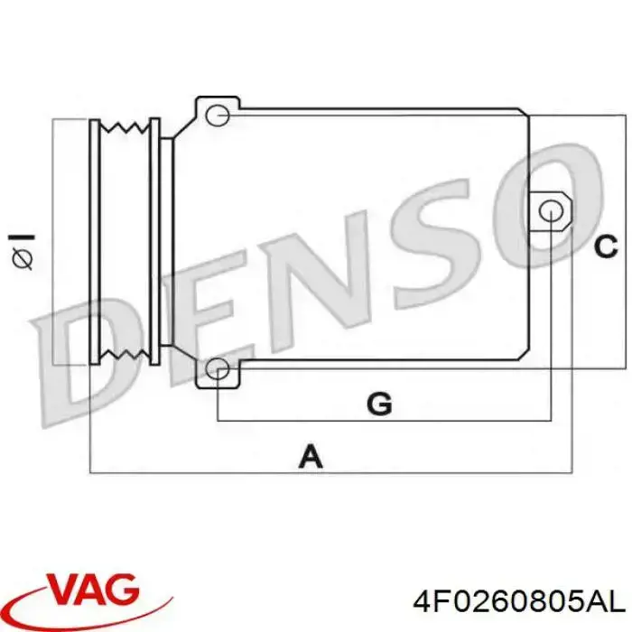 Compre 4F0260805AL VAG Compressor de aparelho de ar condicionado