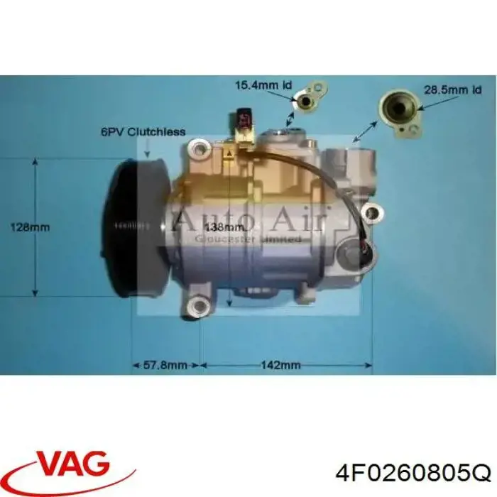 Compressor de aparelho de ar condicionado VAG 4F0260805Q preço, a partir de 317,80 USD